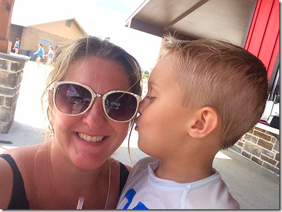 Mommy and Landon at Typhoon Texas