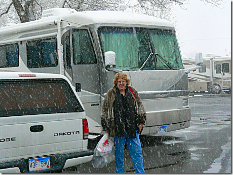 Jan in Snow at Billings