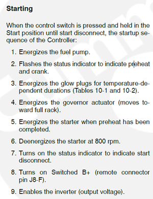 Generator Start Sequence