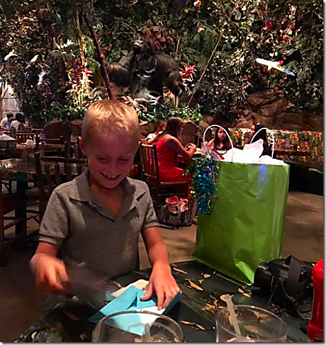 Landon at Rainforest Cafe