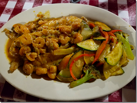 Pont Breaux Grilled Catfish with Shrimp Ettoffee and Sauteed Veggies