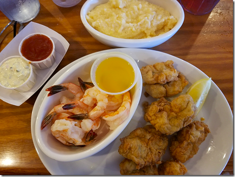 Dixie Crossroads Shrimp and Oyster and Chesse Grits