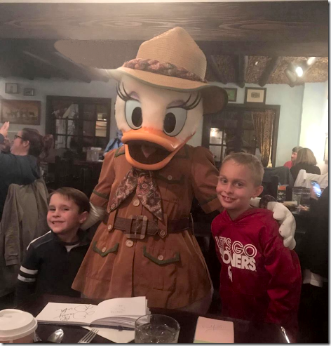 Landon and Maddox at Tusker House Restaurant at Disney