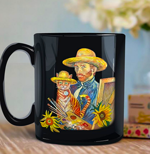 Van Gogh Cat Mug