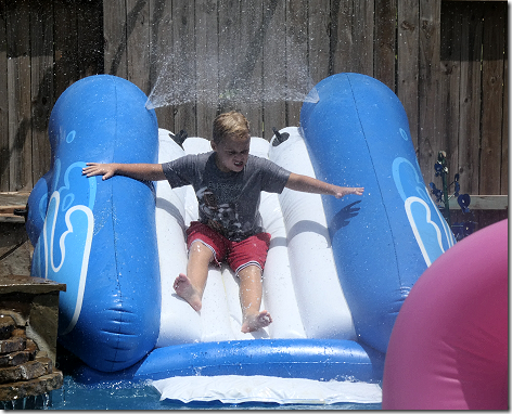 Landon on Water Slide