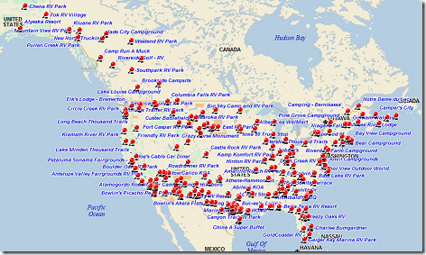 Master RV Parks List