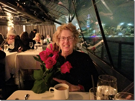 Jan on NYC Dinner Cruise with Roses