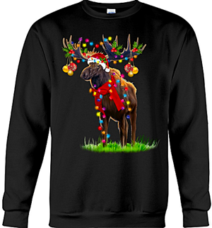 Moose Christmas Ornaments Sweat Shirt