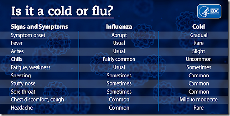 cold vs flu chart