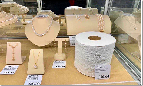 Costco Jewelry Toilet Paper Display