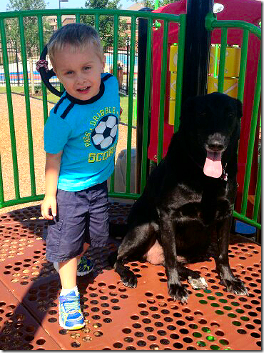 Landon and Baxter at the Park 2014