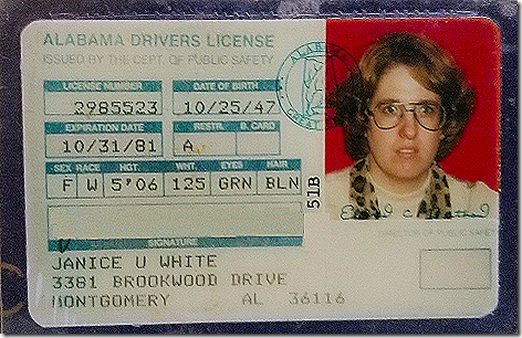 Jan Driver's License 1976