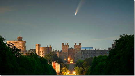Comet NEOWISE over Windsor Castle