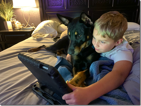 Landon and Jack in his Online Class