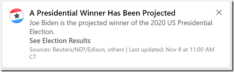 Facebook Projected Winner
