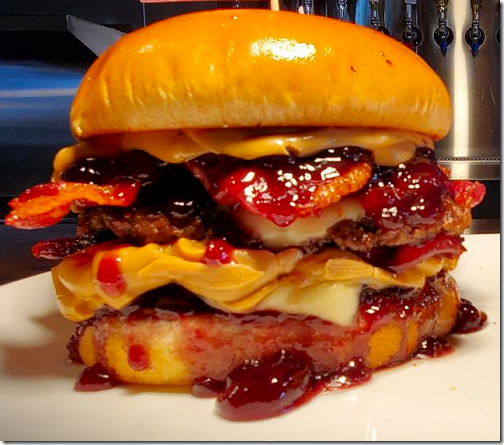 Texas Huddle Grill PB&J Bacon Cheeseburger