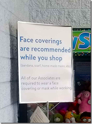WalMart Recomends Masks