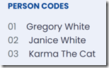 Kroger Person Codes