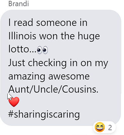 Brandi Lottery Message