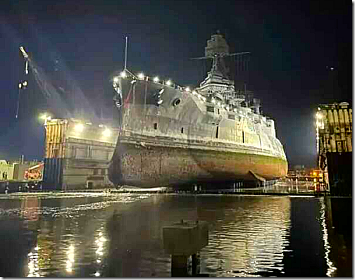 USS Texas In Dry Dock