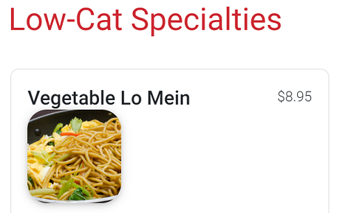 Low-Cat Menu